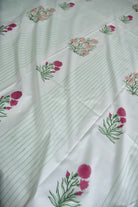 Peach and Pink Floral premium HandBlock Bedsheet