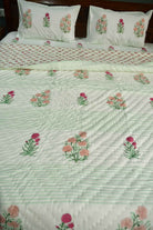 Peach and Pink Floral Premium  HandBlock  Quilt