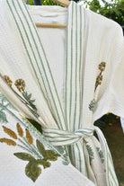 Yellow Green Buta Handblock Bathrobe