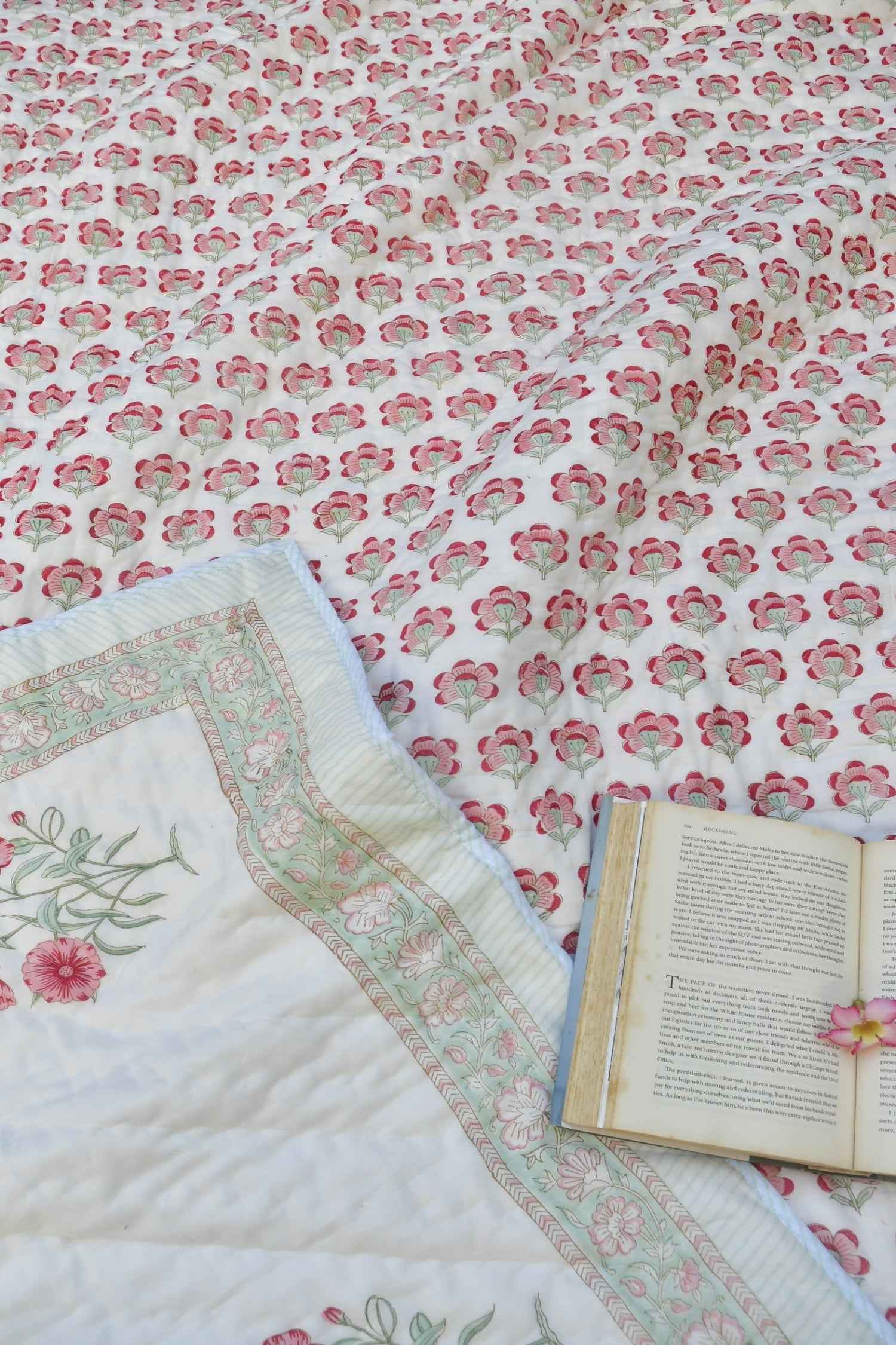 Suhaani Handblock Jaipuri  Quilt : Natural cotton