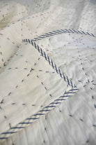 Snow White Kantha Stitch Jaipuri Cotton Quilt – Premium Mul Mul Rajai