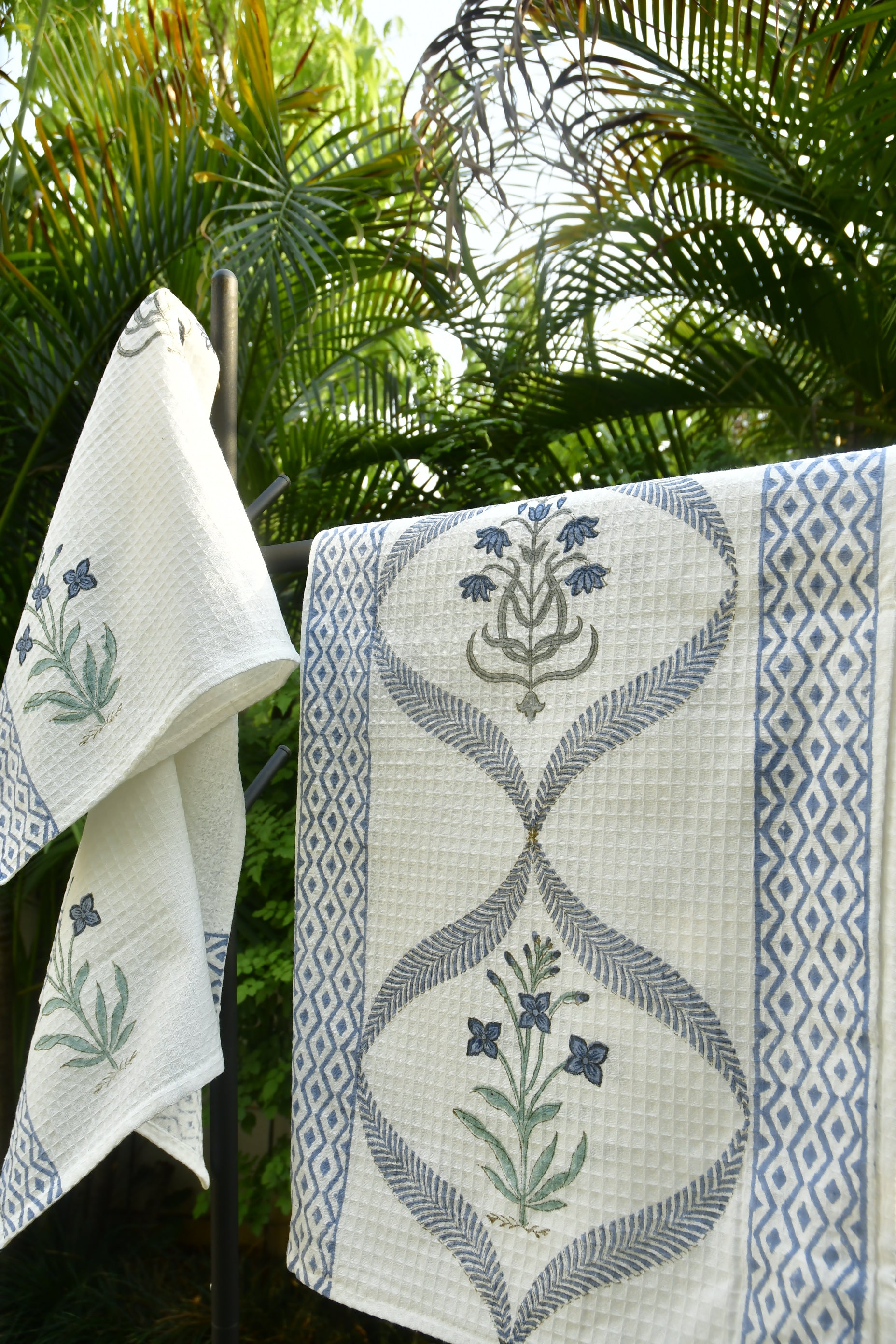 Blue Lily HandBlock towel