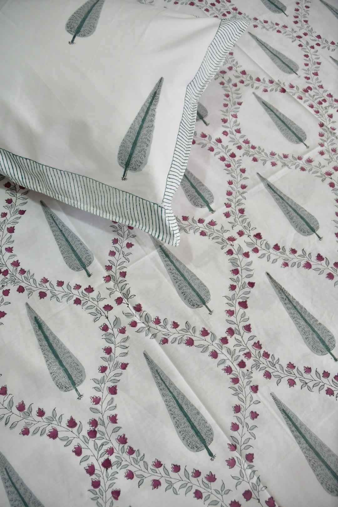 Cypress Jaal Handblock Cotton Bedding Set