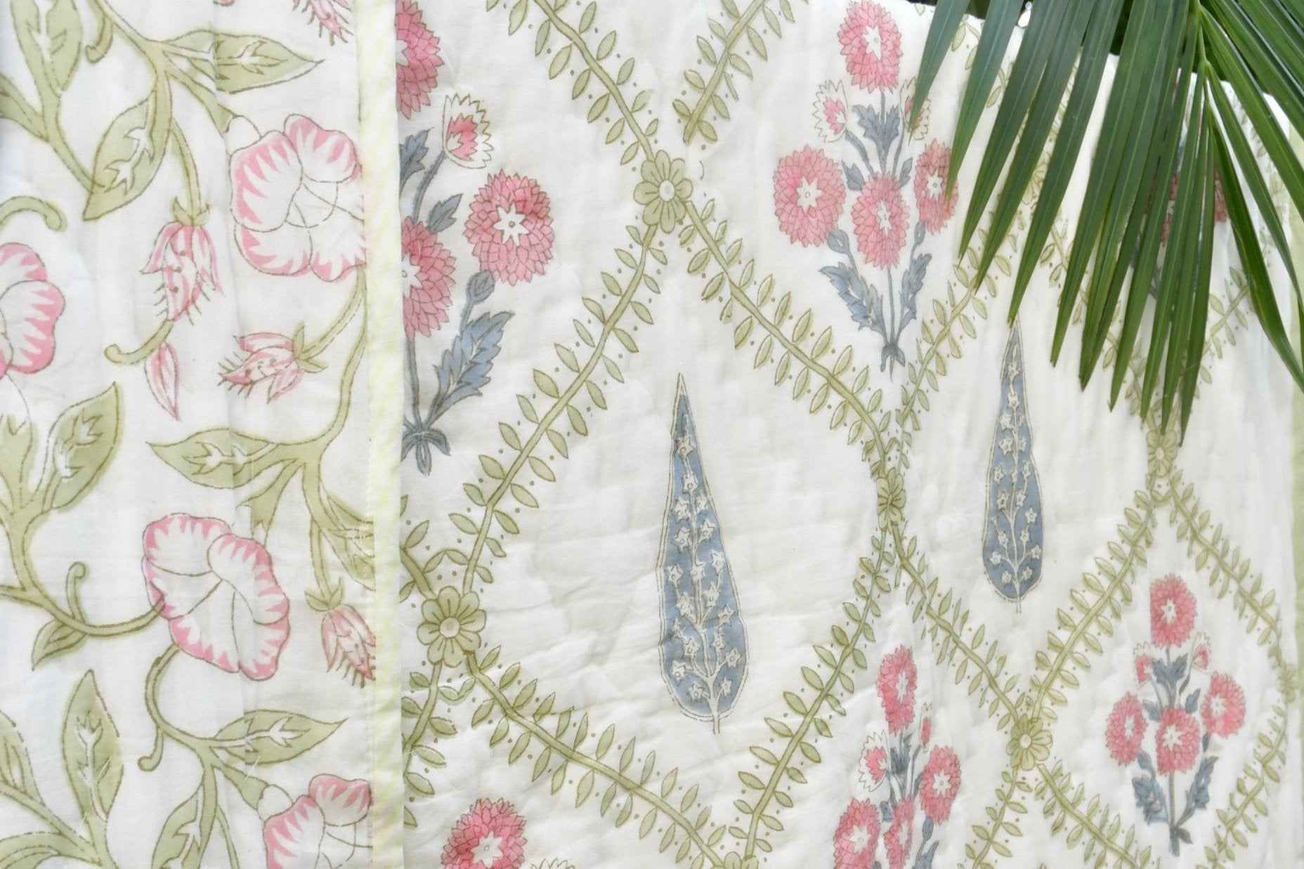 Pink City Floral Jaal Premium MulMul Cotton Quilt