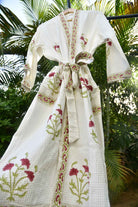 Bahaara Handblock Waffle Cotton Bathrobe
