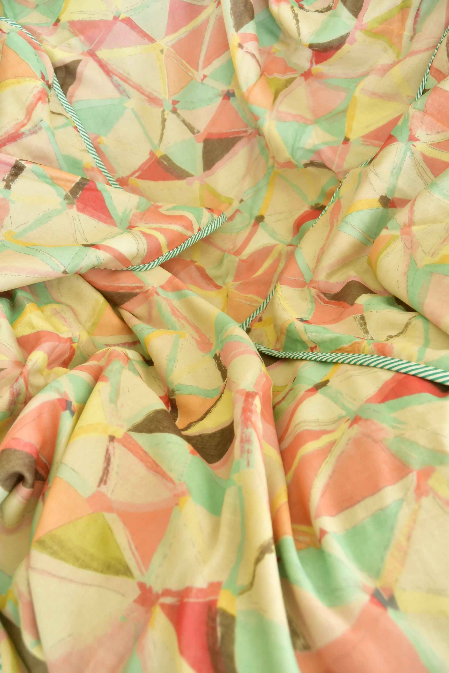 Pastel multi colour Mul Mul Handblock Dohar