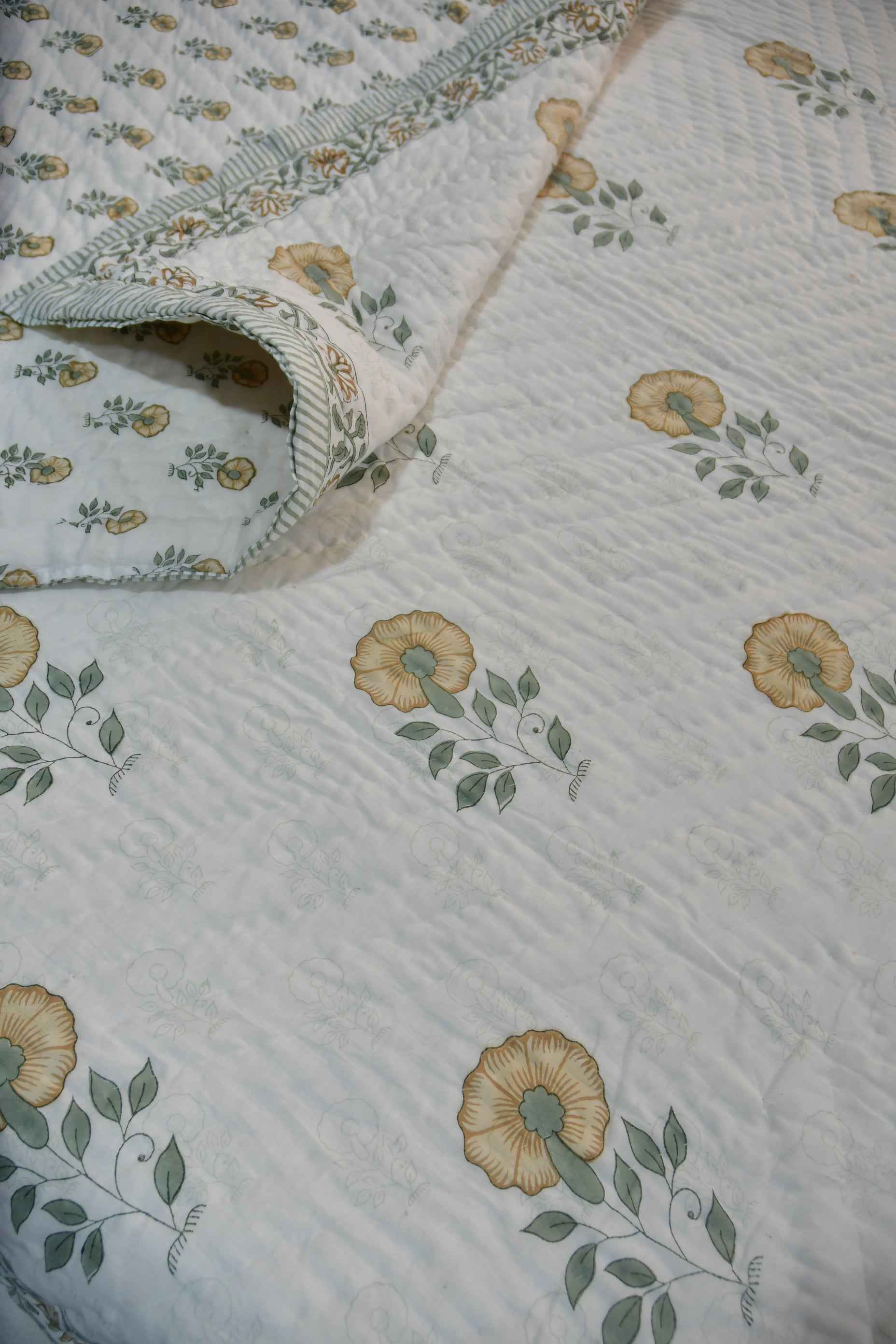 Flower of Hope mul mul Handblock Quilt