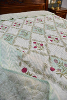 Sugandha Jaal Quilt -  Floral Elegance, the Hand block way