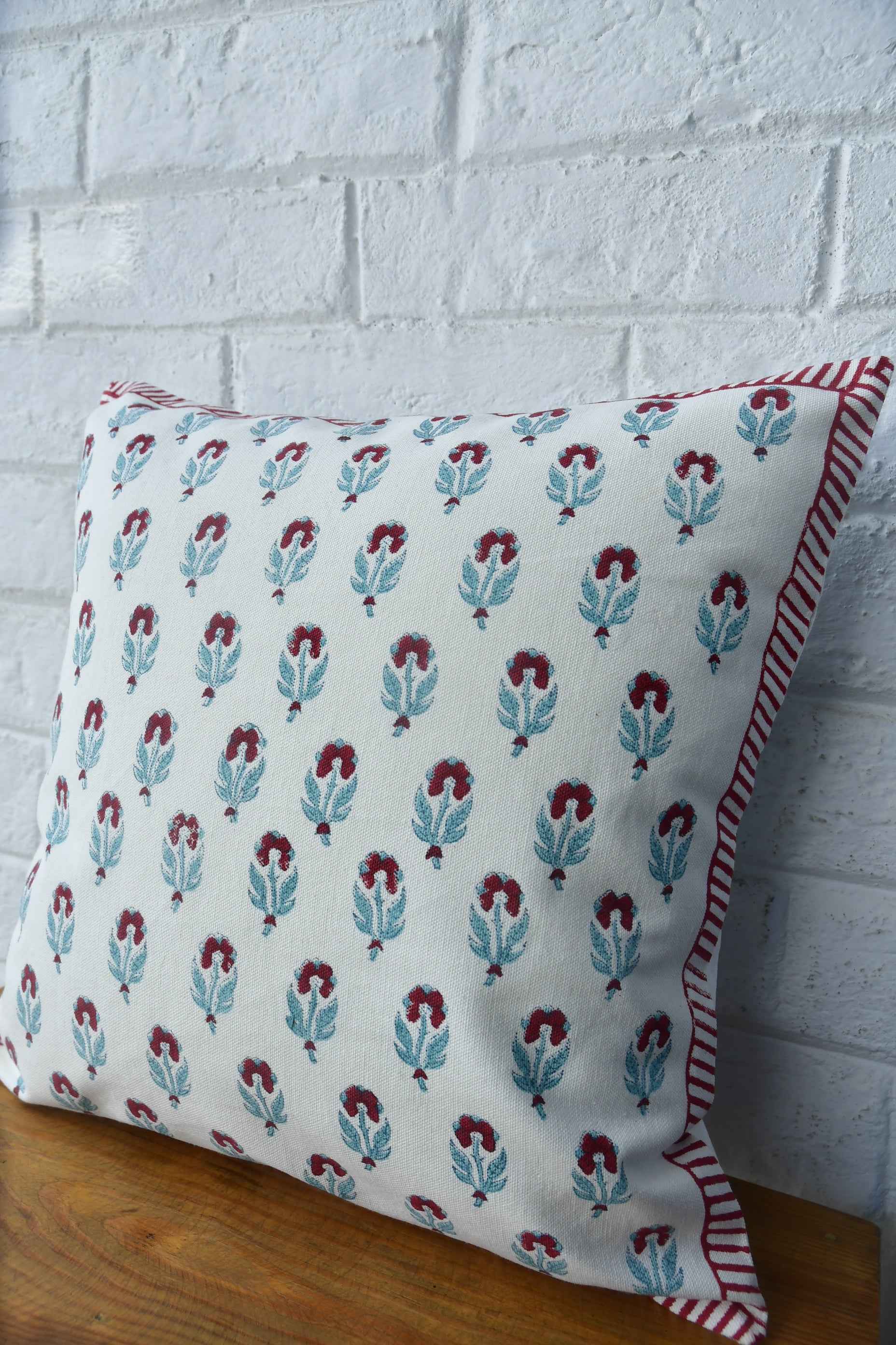 Phulwari Hand Block Cushion Cover Handblock