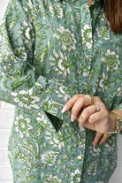 Forever Green and White Floral Cotton Shirt