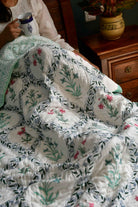 Sea Green Floral Jaal Quilt : Timeless Elegance