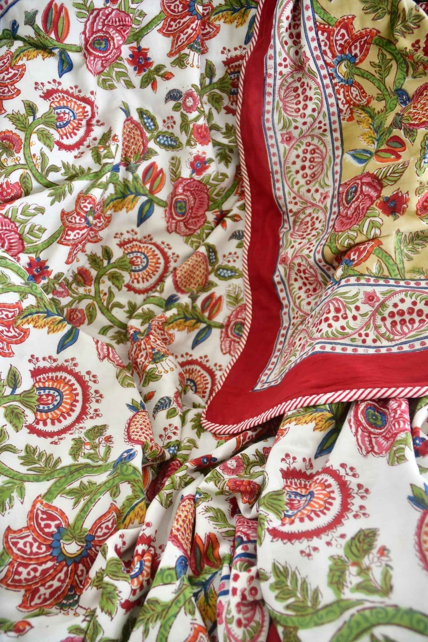 Premium Royal Floral Jaal Handblock Dohar