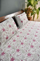 Hibiscus Bloom Bedsheet: Hand-Blocked Paradise