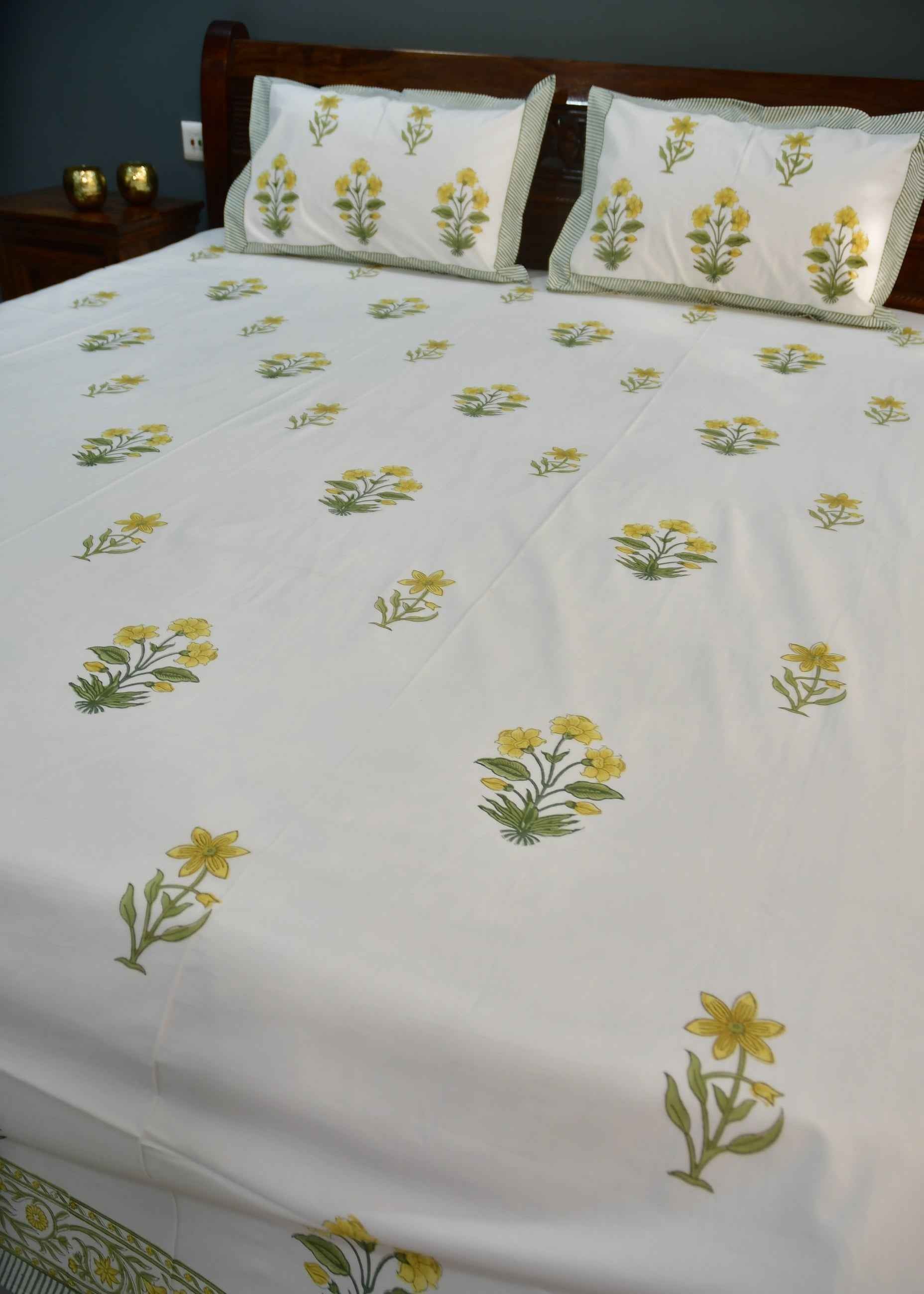 Yellow Buta Bed sheet - King and Super King size