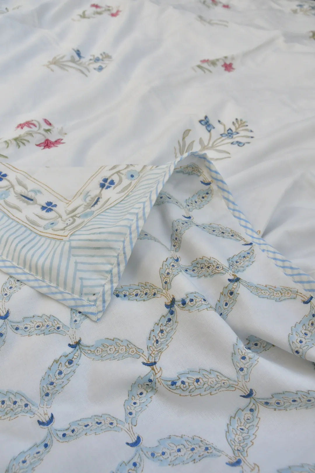 Dohar with intricate patterns and embroidery on a white background