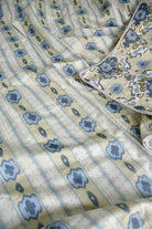 Blue Ikkat Reversible Mul Mul Handblock Cotton Dohar