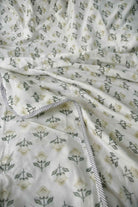 Pastel Yellow Buta on White Mul Mul Dohar