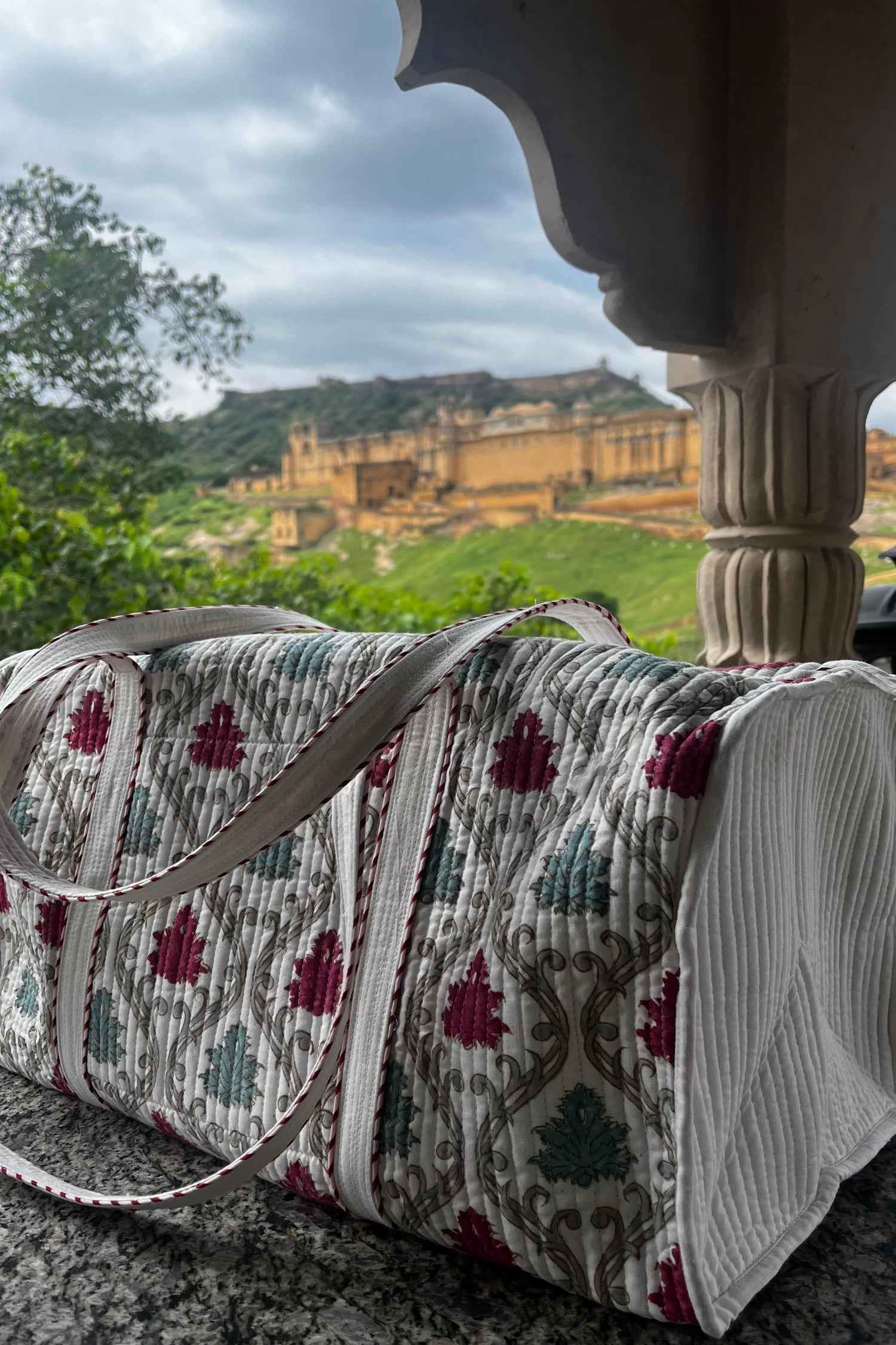 Pink floral  duffle bag ( Tote bag) : Spacious and Stylish