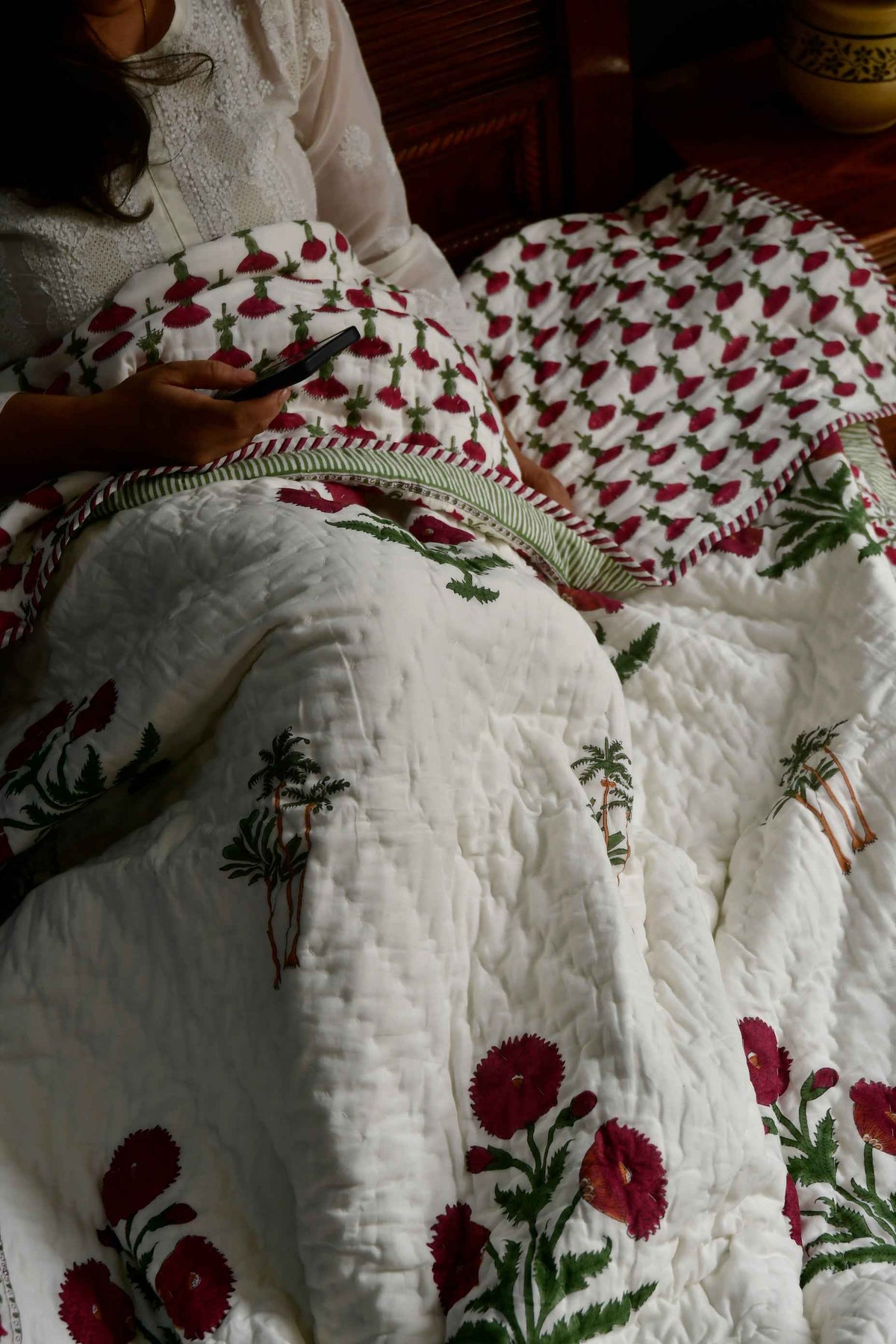 Classic Poppy Hand Block Quilt