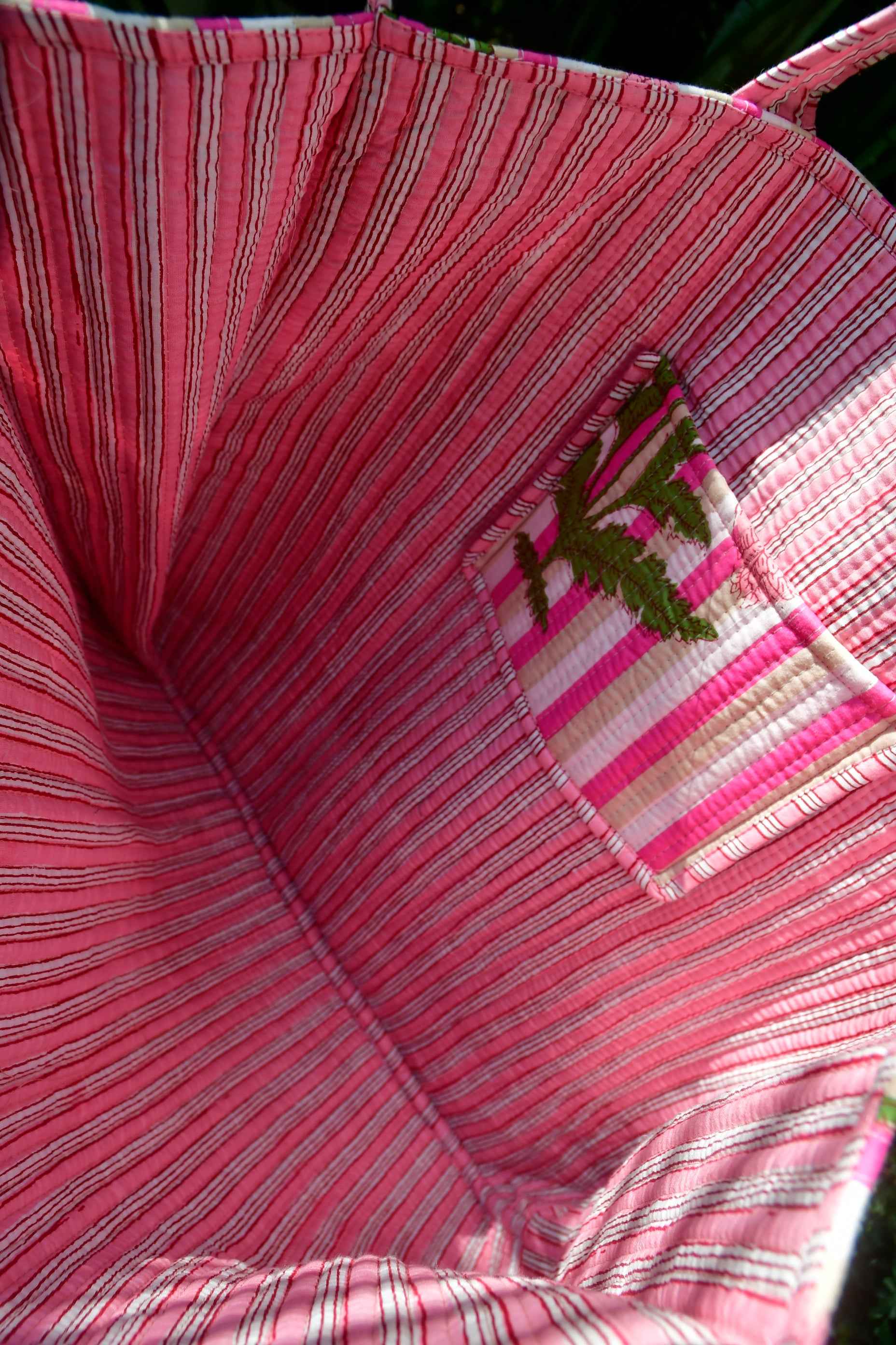 Pink Poppy Tote: Hand-Blocked Statement for Everyday Style