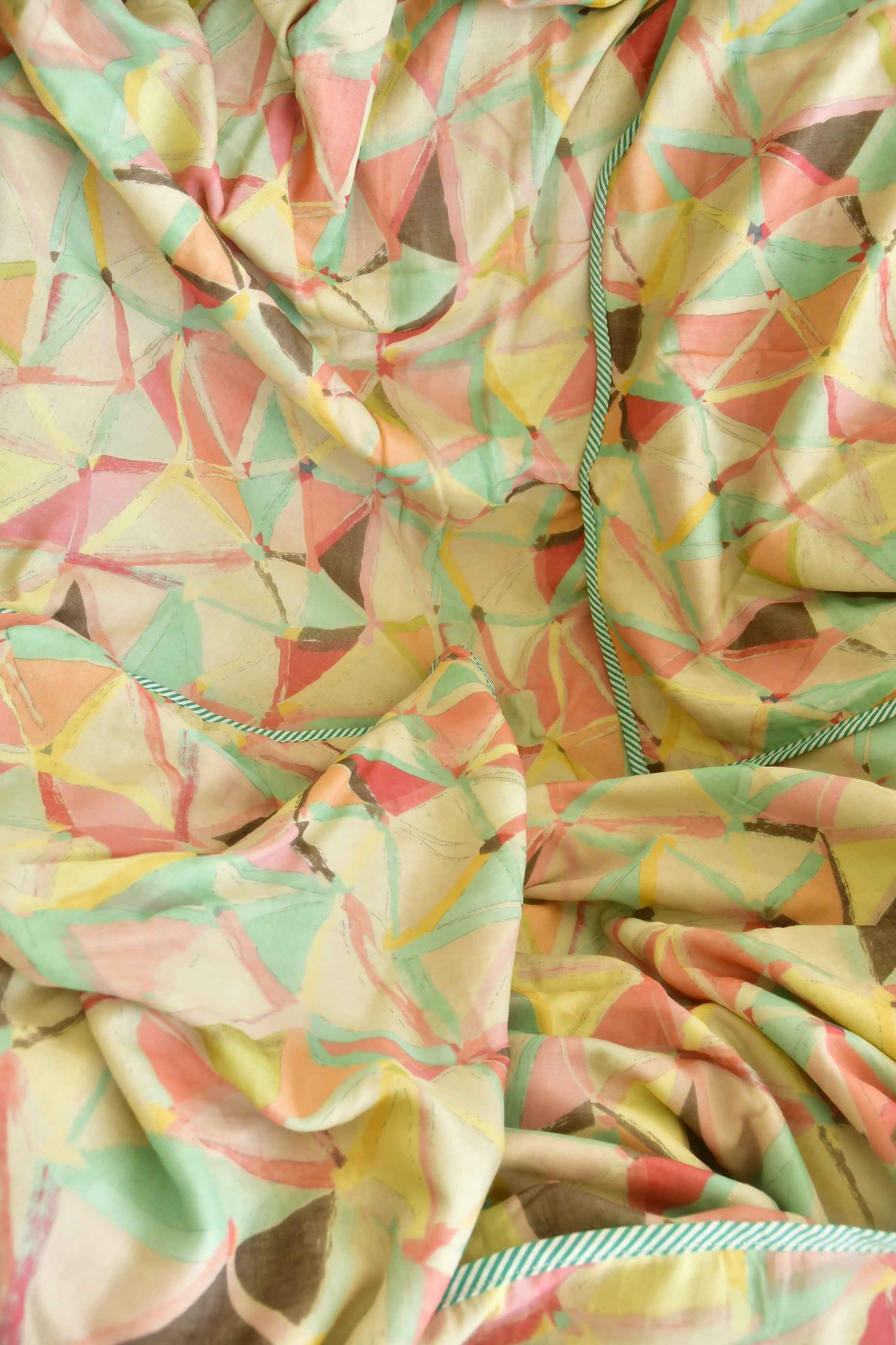 Pastel multi colour Mul Mul Handblock Dohar