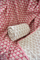 Elegant Ruby Pink Bagru Print Dohar | Handcrafted Comfort