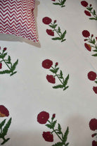 Classic Red Poppy Cotton Handblock Bedsheet