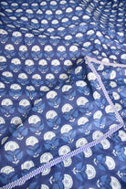 Blue Dabu Print Floral Reversible Cotton Dohar
