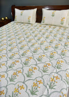 Yellow Jaal Handblock Bedcover : Timeless Design
