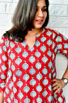 Pretty Red Phiran Kurta : Lightweight, breathable