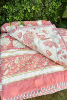 Pink Floral Quilt, Reversible Comfort : Jaipur Elegance