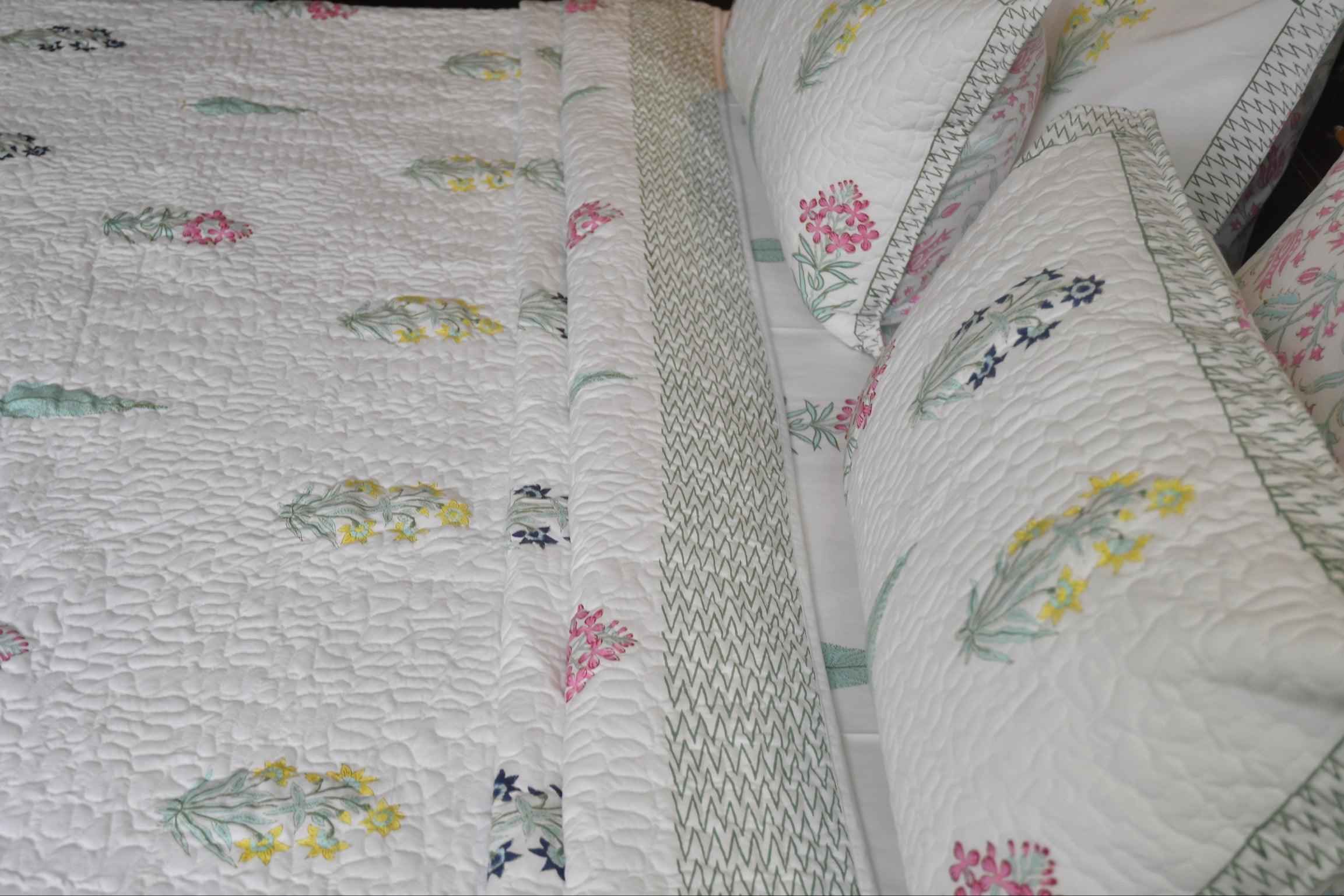 Classic Paanch Buta Cotton Bedding set : Handblock Marvel