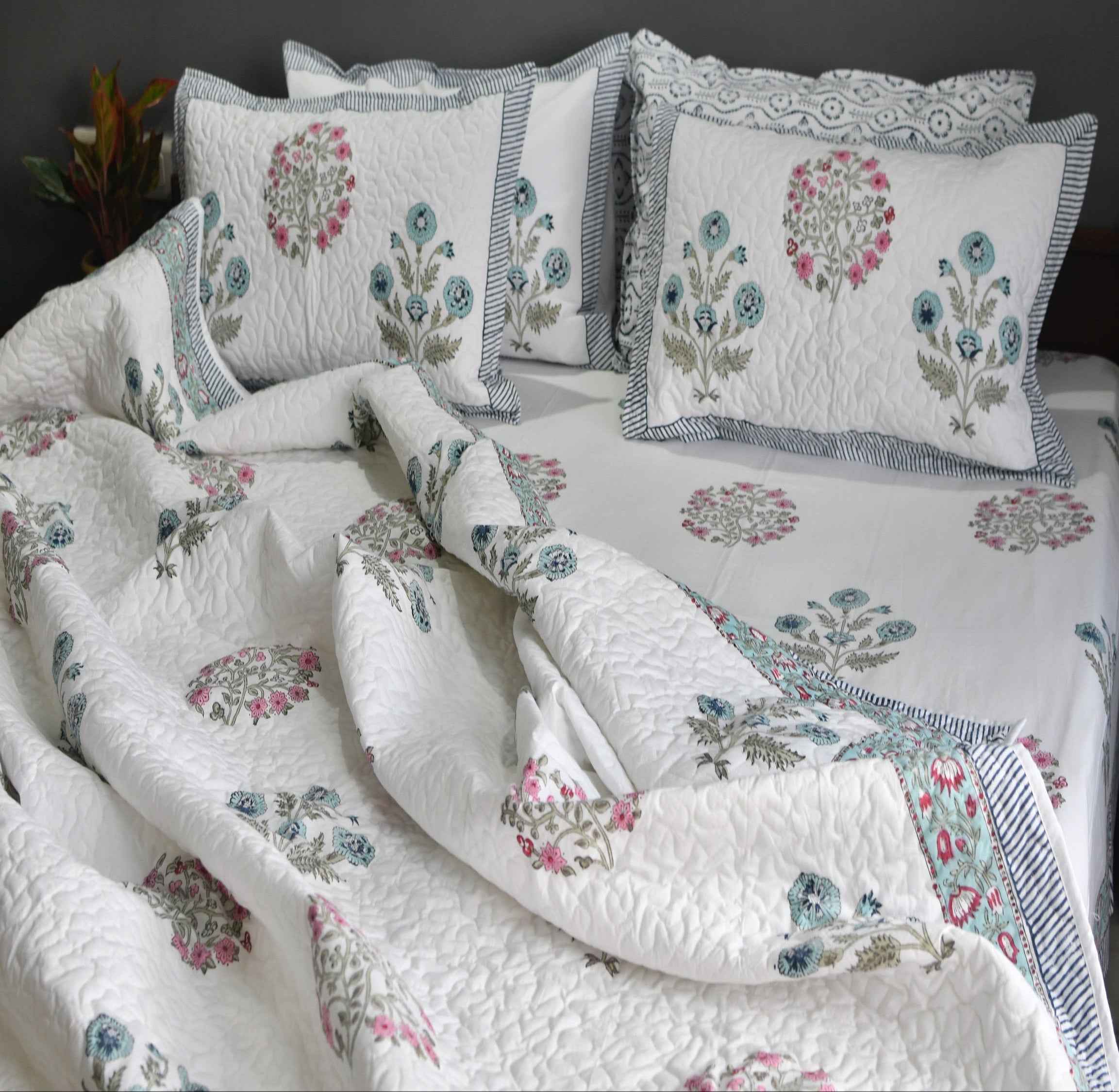 Utsav bedding set | Festive Elegance | Handblock Cotton
