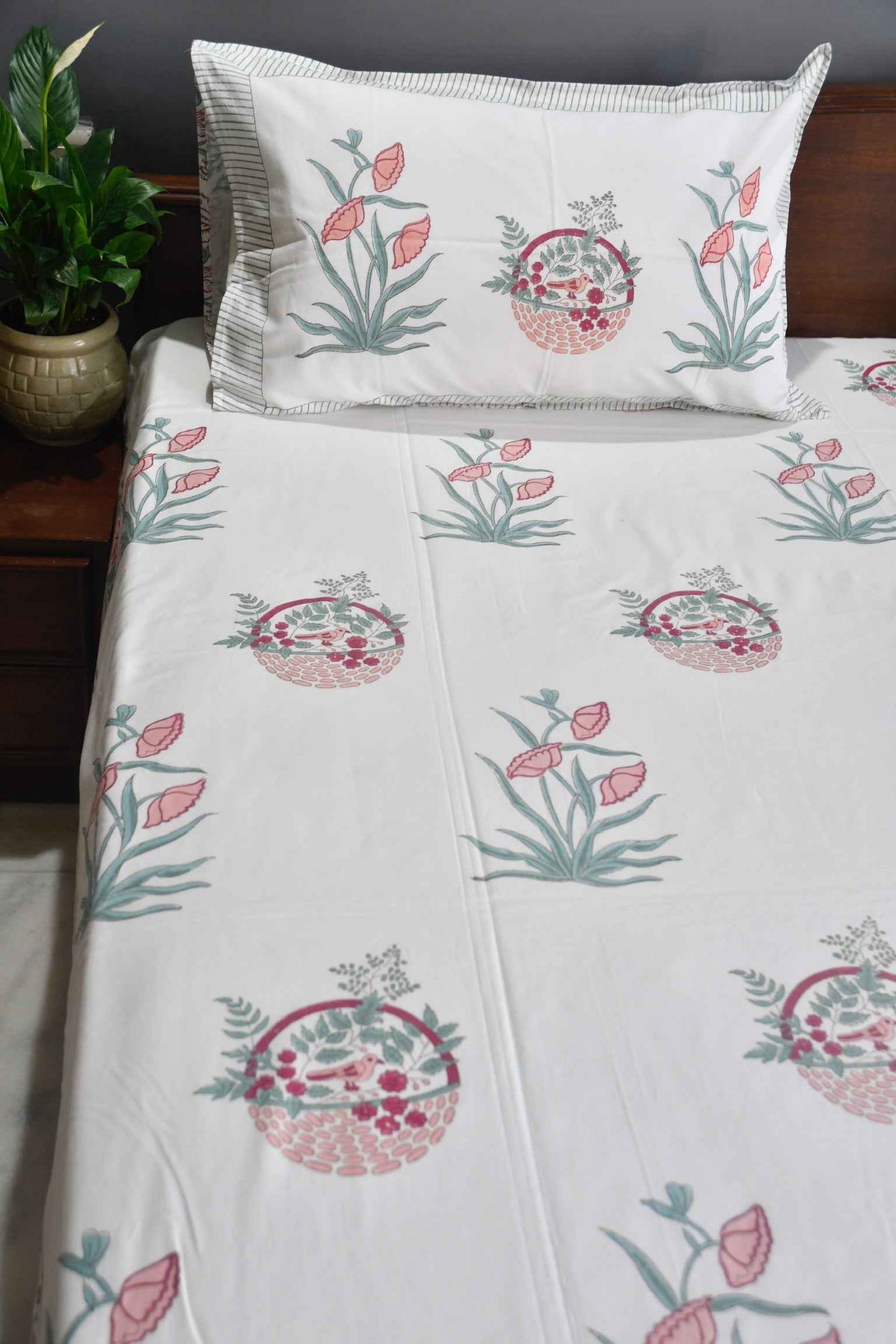 Singing Bird Bedsheet | Nature-Inspired Design | Luxury Bed Linen