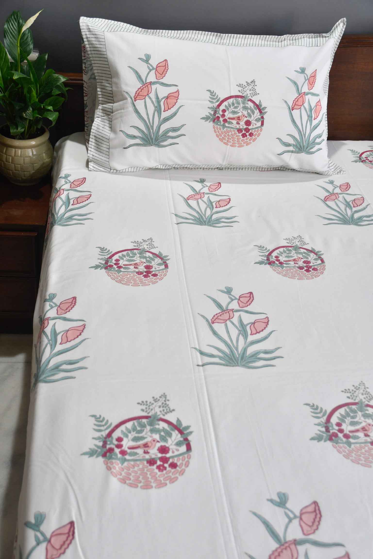 Singing Bird Bedsheet | Nature-Inspired Design | Luxury Bed Linen
