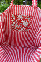 Happy Red Floral Hand-Blocked Tote Bag