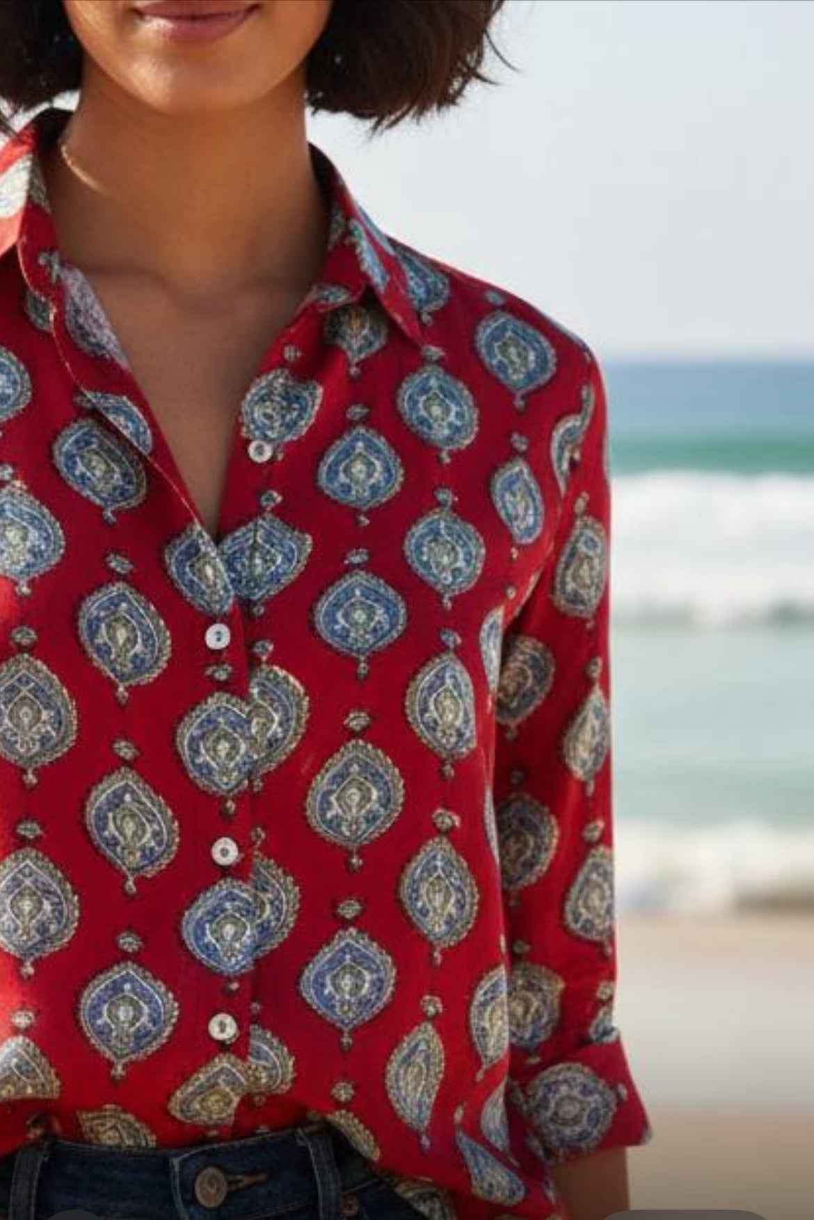 Royal Red Modal Cotton Women’s Shirt