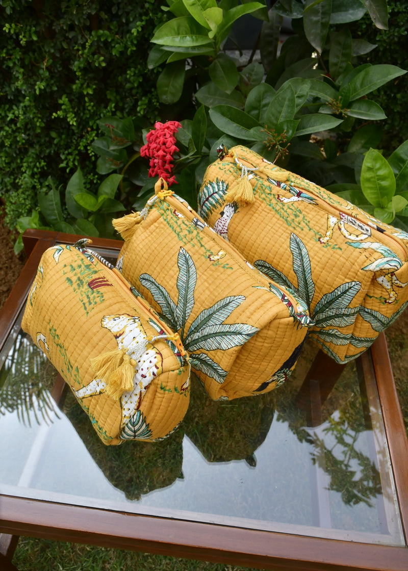 Mustard yellow Jungle Hand Block