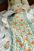 Kesari Baag Quilt, Jaipur Print, Handcrafted