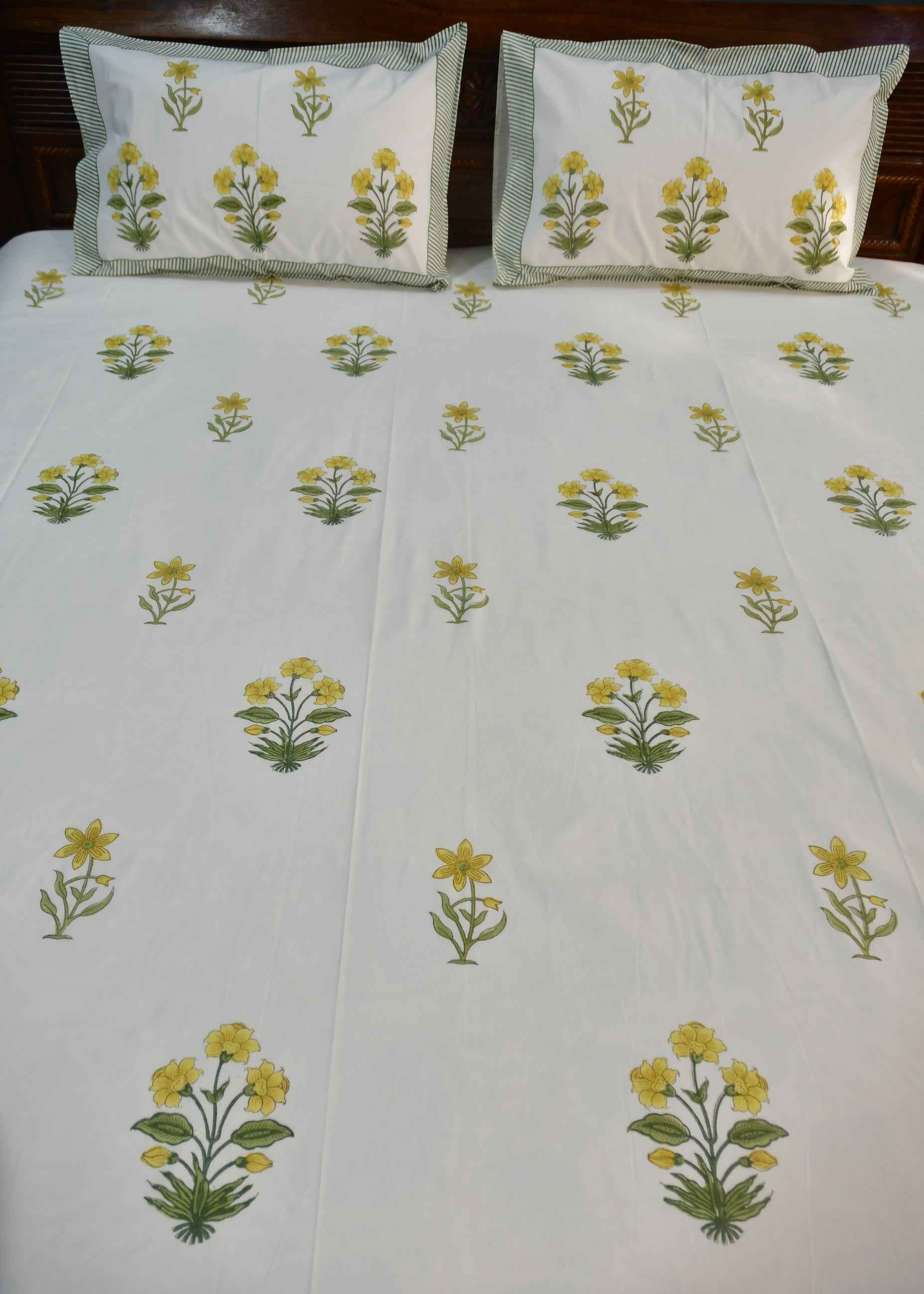 Yellow Buta Bed sheet - King and Super King size