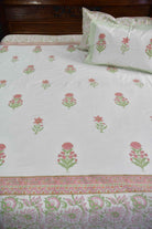Peachy Dreams: Jaipur Hand Block Bedsheet
