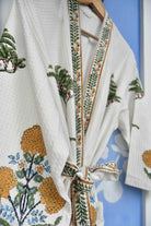 Marigolds HandBlock Waffle Cotton Bathrobe