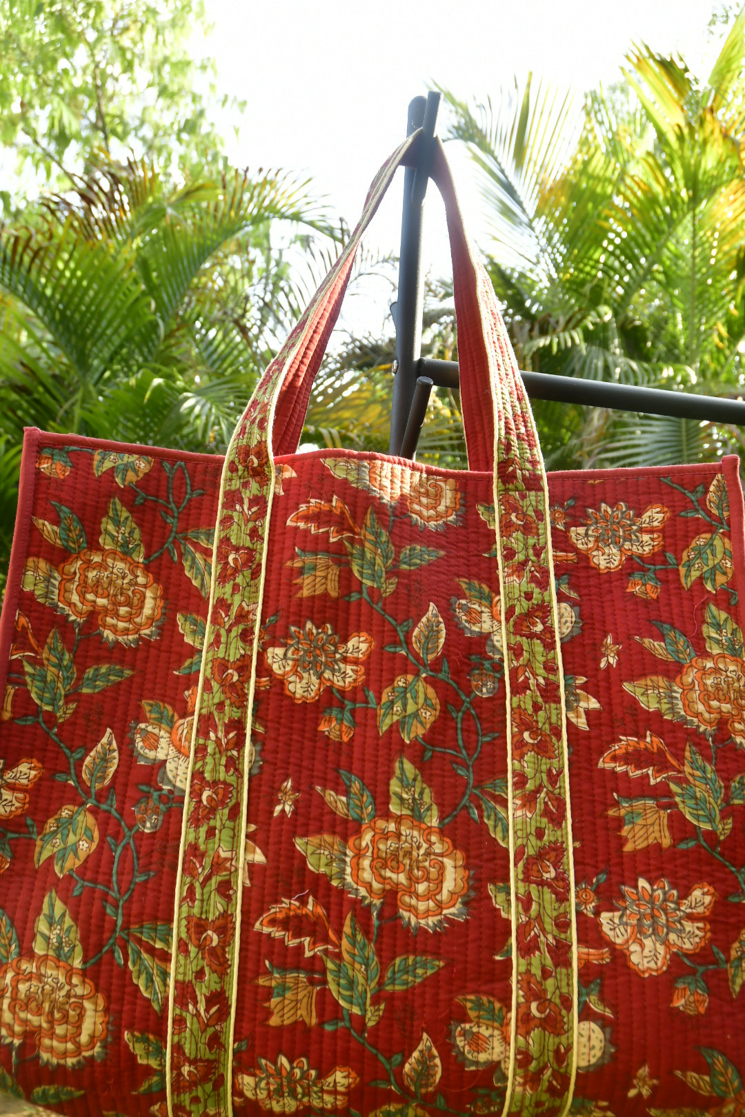 Premium maroon tote floral bag