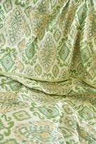 Green and white Ikkat Mul Mul Cotton Dohar