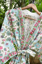 Floral Joy HandBlock Waffle cotton Bathrobe
