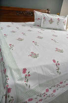 Pink Gulshan Cotton HandBlock Bedsheet