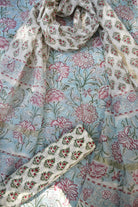 Close-up of floral-patterned fabric with a soft focus effect