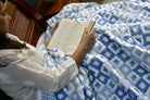 Blue Geometrical Double Quilt