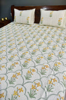 Yellow Jaal Handblock Bedcover : Timeless Design