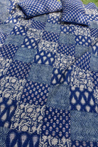 Indigo Dabu Print Quilted Bedcover : Effortlessly Classy